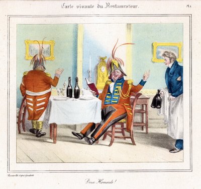 The Restaurateur Living Map: Two Lobsters! 1831–32 (litografi) av Grandville