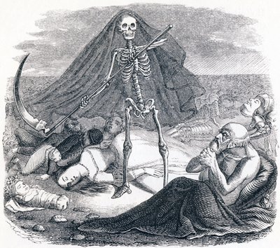 Death and the Dying - Fables av La Fontaine av Grandville