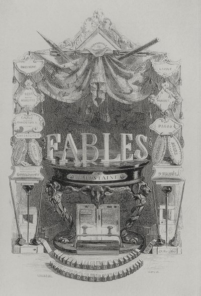 Fables de las Fountaine tittelside av Grandville