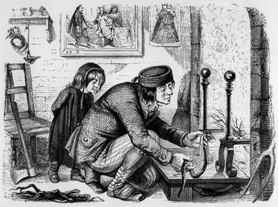 La Fontaines Fabel: Der Bauer und die Viper, Gravur von J.J. Grandville, ca. 1838-40 von Grandville (1803-47)