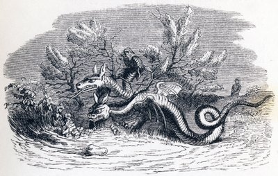 Dragen har mange hoder, og dragen har mange haler - Fables av La Fontaine av Grandville