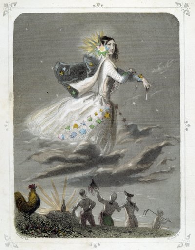 Stjerner: Kvinne som representerer "" The Morning Star"" - av Grandville av Grandville