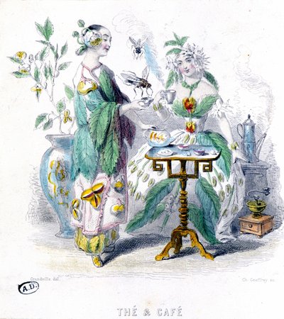Te og kaffe - allegori av Grandville av Grandville