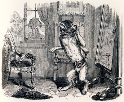 Hunden med de kuttede ørene - Fables av La Fontaine av Grandville