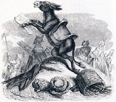Eselet og hans mestere - Fabler av La Fontaine av Grandville