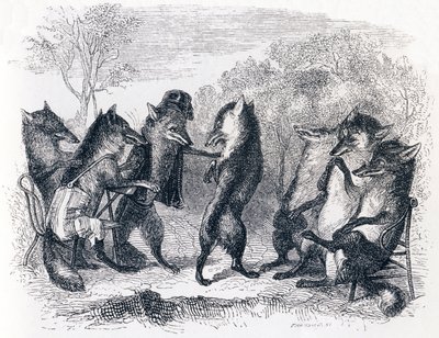 Reven med den kuttede halen - Fables av La Fontaine av Grandville