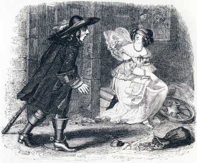 Mannen som løper etter sin formue, og han som blir i sengen hans - Fables av La Fontaine av Grandville