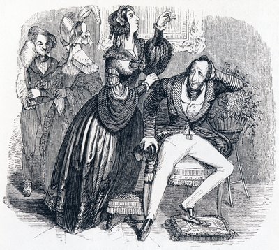 Den middelaldrende mannen og hans to elskerinner - Fabler av La Fontaine av Grandville