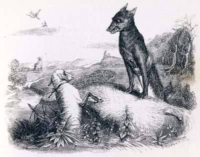 Ulven og lammet - Fabler av La Fontaine av Grandville