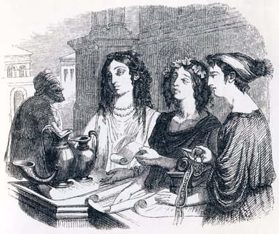 testamente forklart av Aesop - Fables av La Fontaine av Grandville