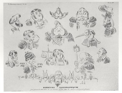 Kalligrafiske øvelser, 1832 av Grandville