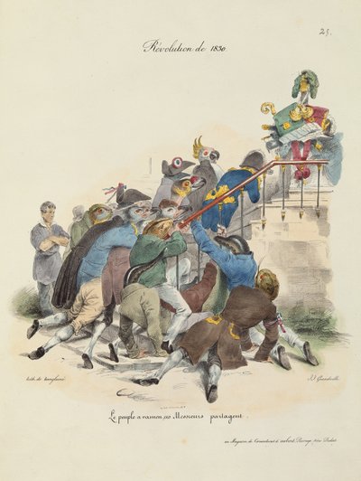 Revolusjonen i 1830 av Grandville 1803-47 after Grandville 1803-47 after