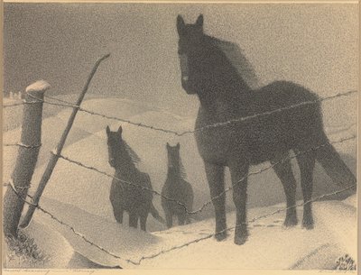 Studie for "februar", 1940 av Grant Wood
