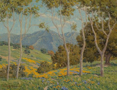 Valmuer og eukalyptus (olje på lerret) av Granville Redmond
