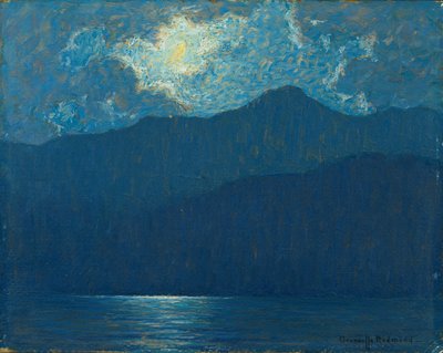 Soloppgang over Catalina Island (olje om bord) av Granville Redmond