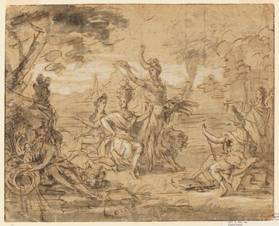 Design for et billedvev: Allegory of Africa av Gérard Audran