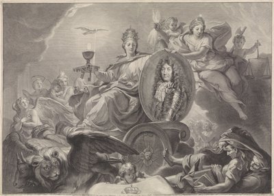 Allegorisk portrett av Louis XIV, konge av Frankrike av Gérard Edelinck