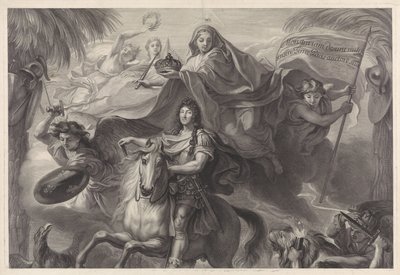 Allegorisk rytterportrett av Louis XIV, konge av Frankrike av Gérard Edelinck