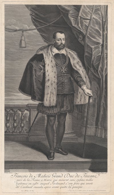 Portrett av Francesco I de' Medici, storhertug av Toscana, ca. 1707 av Gérard Edelinck