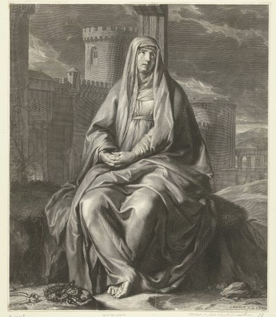 sørgende Mary Mater Dolorosa av Gérard Edelinck