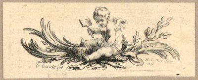Halestykke, Putto med spade av Gravelot