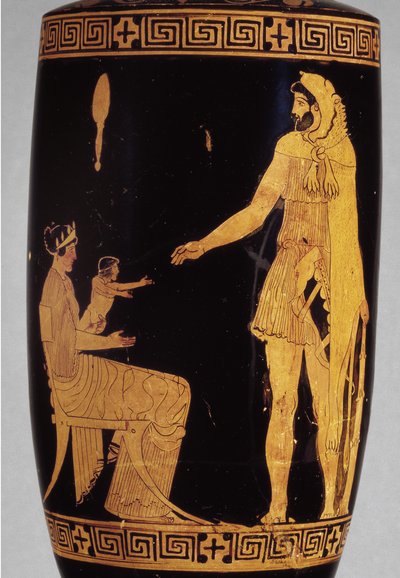 Lofts rødfigur lekythos som viser Herakles keramiske detaljer fra 100581 av Greek