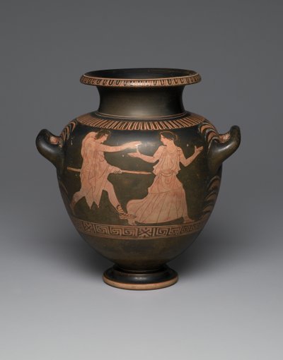 Attic rødfigur stamnos, 440-430 f.Kr. (keramikk) (se også 342003) av Greek