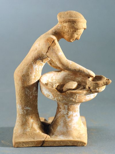 Dagliglivsscene, Tanagra (terrakotta) av Greek