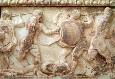 Gigantomachy (kamp mellom guder og kjemper) (relieff, frise, 525 f.Kr.) av Greek