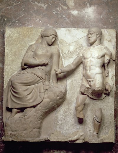 Hercules og Minerva, en av en serie metoper som skildrer Hercules
