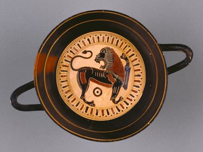 Laconian Black-Figure Kylix tilskrevet Hunt-maleren, ca. 540 f.Kr. (terrakotta) av Greek
