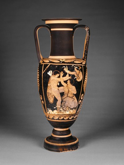 Paestan rød-figur hals amfora, ca. 340 f.Kr. (terrakotta) av Greek