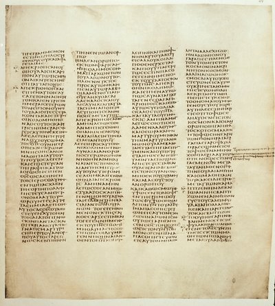 Side av Johannesevangeliet. Gresk Codex er kjent som Codex Sinaiticus mellom 330 og 350. London Bible Society av Greek