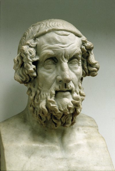 Portrettbyste av Homer (marmor) av Greek