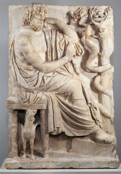 Relieff with a Seating Man (The Lansdowne Homer), ca. 75 f.Kr. (marmor) av Greek