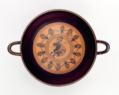 Siana Cup som viser en kriger, ca. 560 f.Kr. (leire) av Greek