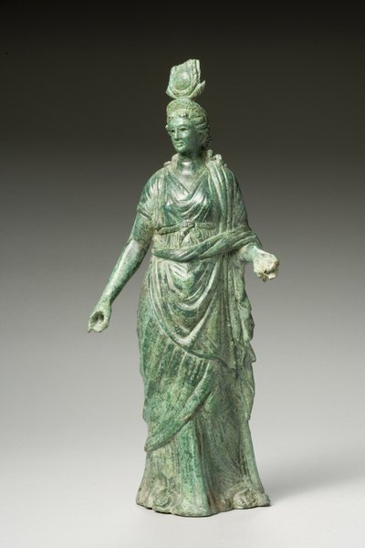 Statue av Isis Fortuna, hellenistisk, 1. århundre f.Kr.-1. århundre e.Kr. (bronse) (se 270388 for bakfra) av Greek