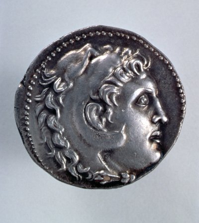 Alexander den store Tetradrachm som viser hodet til Herakles iført hodeplagg av løveskinn av Greek School