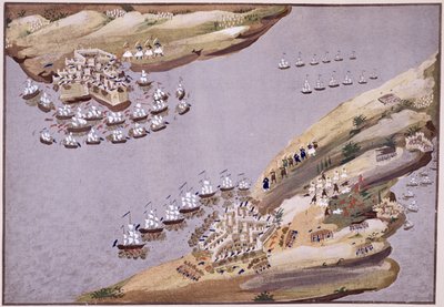 Slag om øyene Kreta og Samos, plate 23 fra Pictorial History of the Greek Independence War of General Makryjannis av Greek School