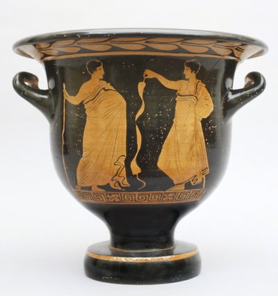 Klokkeformet proto-apuliansk krater fra Matera, Italia (keramikk) av Greek School