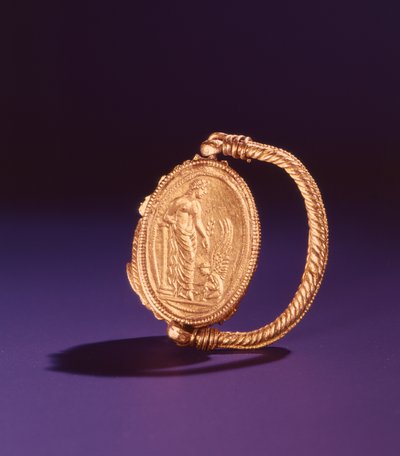 Fingerring med Afrodite og Eros (gull) av Greek School