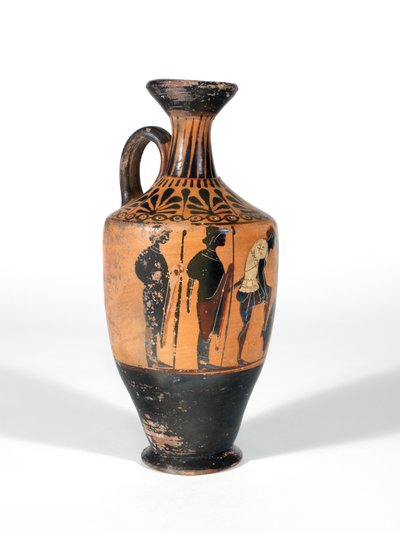 Lekythos, Krigere bevæpnet til kamp, 510-500 f.Kr. av Greek School