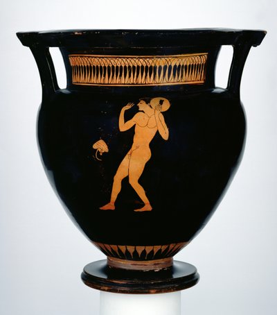 Krater med rød figur som viser en diskoskaster (keramikk) av Greek School