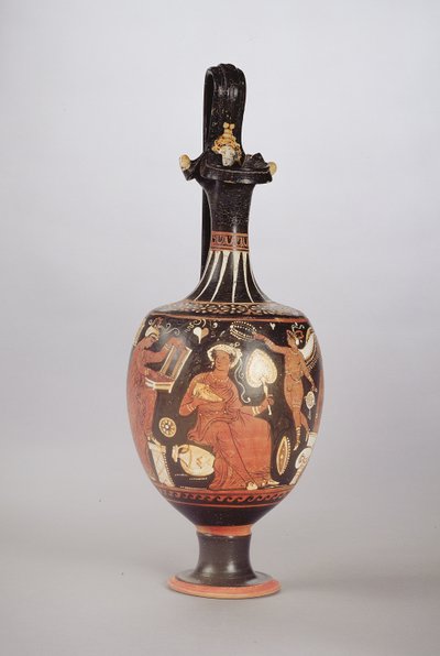 Rød og hvit figur Oinochoe, ca. 310 f.Kr. (keramikk) av Greek School