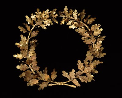 Krans av eikeblader og eikenøtter, ca. 350–300 f.Kr. (gull) av Greek School