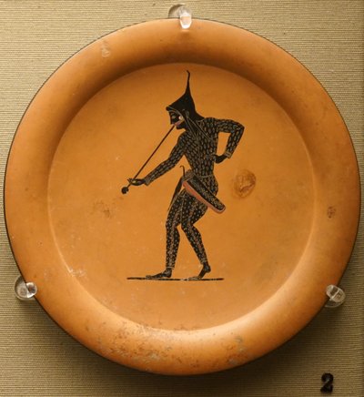 Svartfiguret tallerken, laget i Athen av Greek School