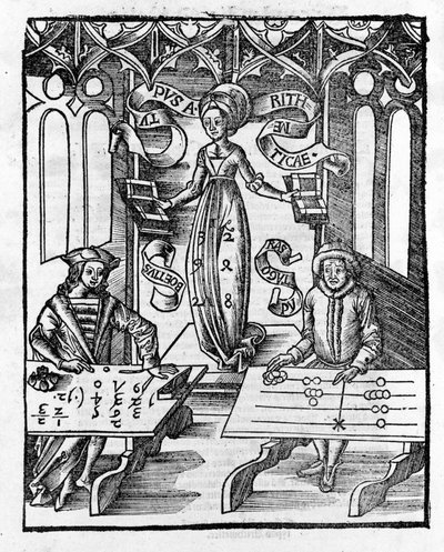 Liberal Arts: Arithmetic - i "" Philosophical Daisy"" av Gregor Reisch (1467-1525). Bale av Gregor Reisch