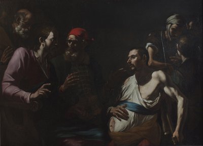 Helbredende en mann med vatter, ca. 1630. av Gregorio Preti