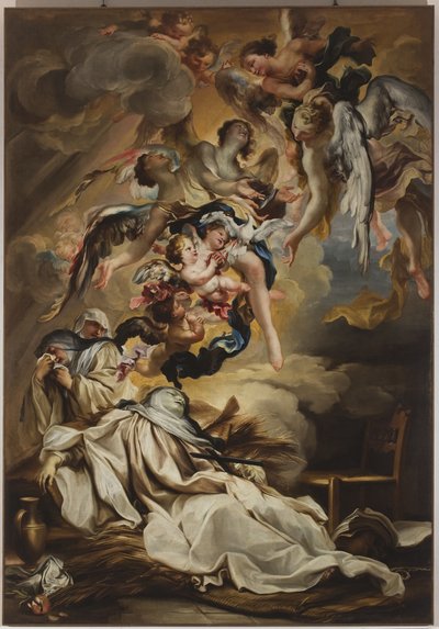 Death of Saint Scholastica, ca. 1700 (olje på lerret) av Gregorio De Ferrari