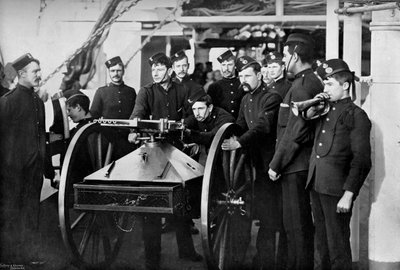 Repel boarders øvelse, Sheerness Gunnery School, Kent, 1896 av Gregory and Co